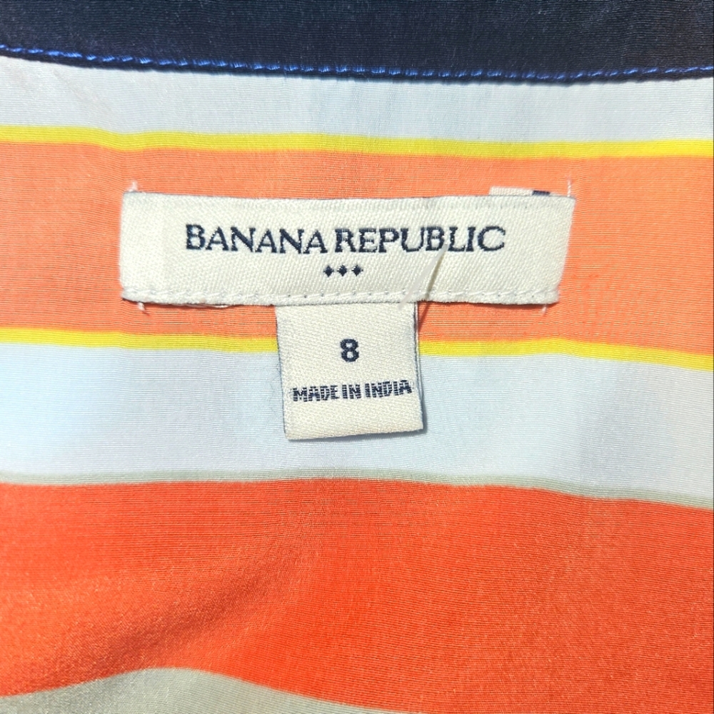 Banana Republic Striped Midi Dress - Size 8 - Picture 4 of 7